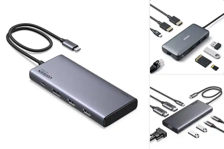 Detailed view of Best 8 in 1 USB C Hub Dual HDMI Dock