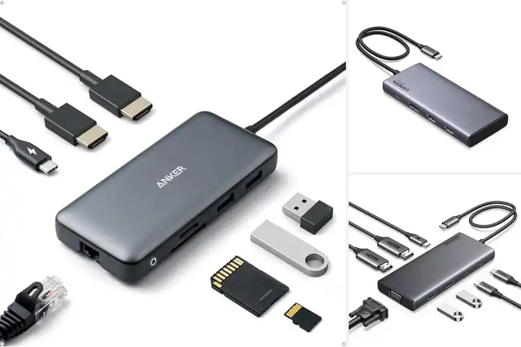 Detailed view of Best 8 In 1 USB C Hub With 2 HDMI