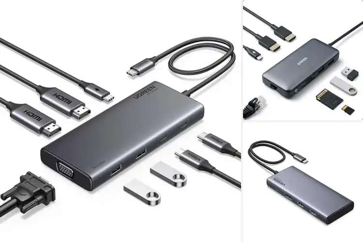 Detailed view of Best 8 In 1 USB C Hub With 2 HDMI Ports